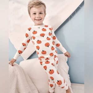 Hanna Andersson Pumpkin Long John Pajama Set size 14 NWOT